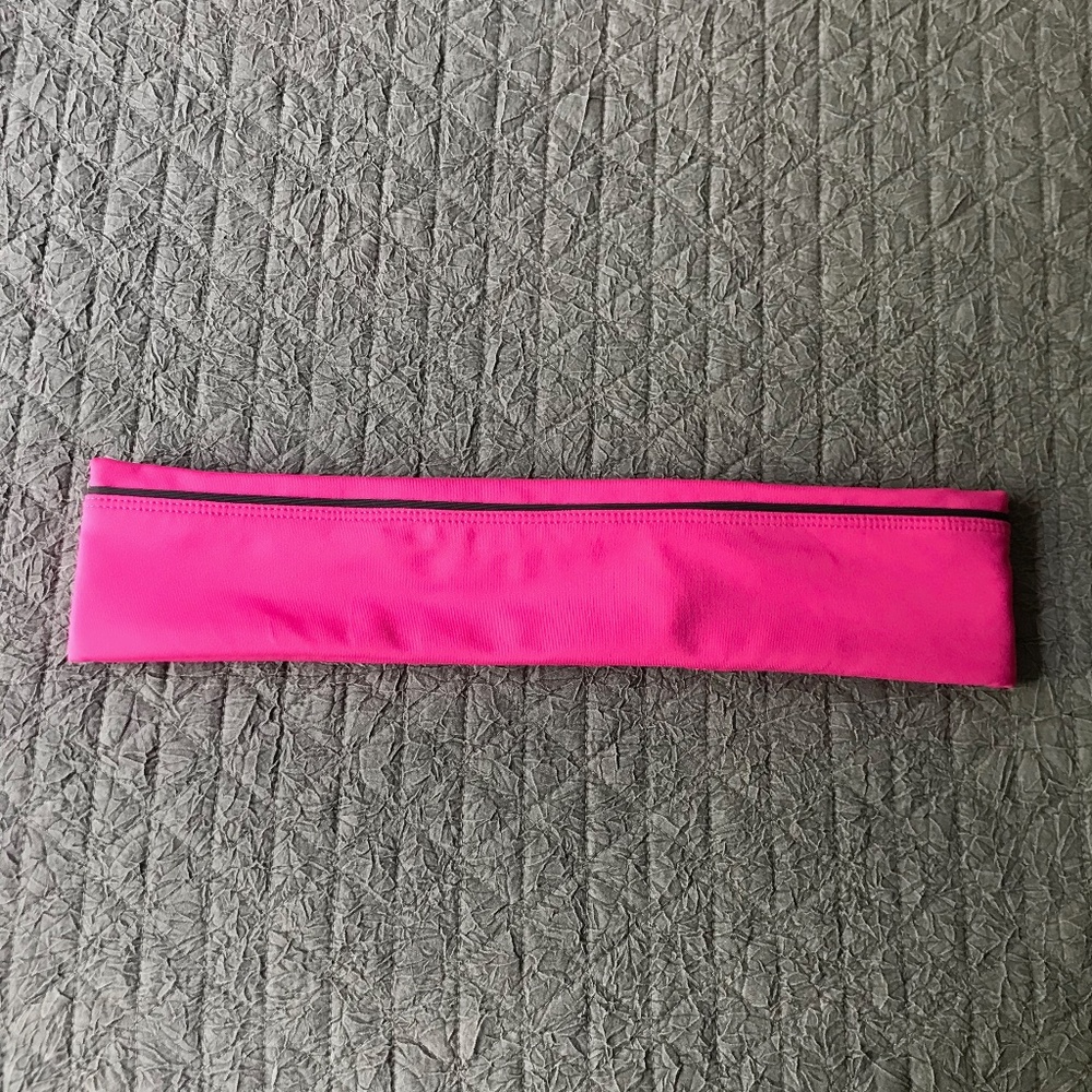Hot Neon Pink Flip Belt Workout Run Belt W/ Compartment Pockets Size Large